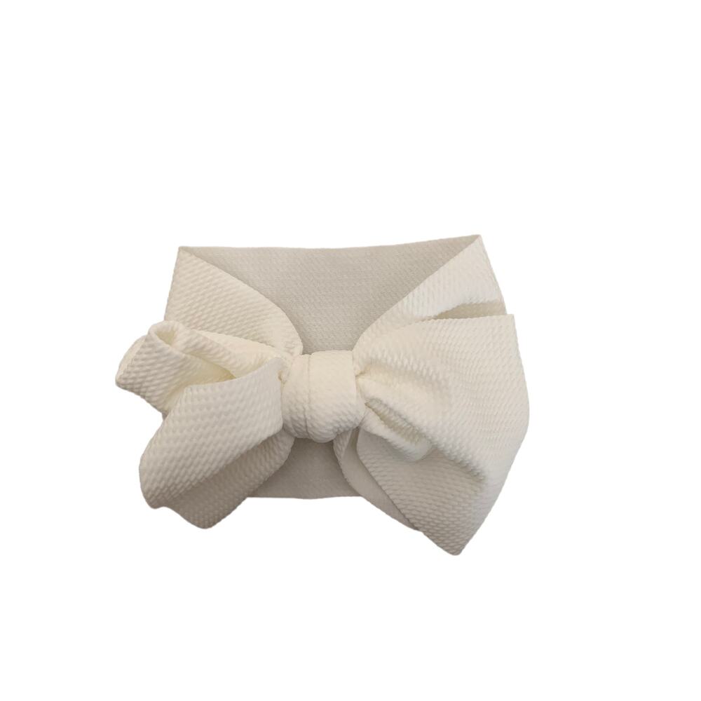 Mini Prep Baby Girl's Textured Bow Headwrap white NEW‎